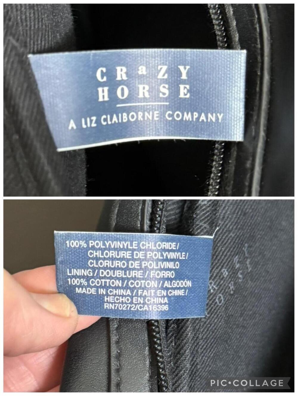 1990's Black Faux Leather Mini Backpack by Crazy Horse Crossbody Convertible Bag